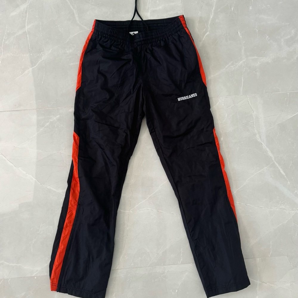 Black and Orange Miami Hurricanes Track Pants